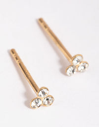 Gold Plated Sterling Silver Ball Stud & Huggie Earring Set - link has visual effect only