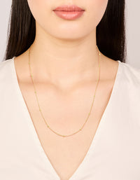 Gold Plated Sterling Silver Ball Chain Necklace - link has visual effect only