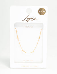 Gold Plated Sterling Silver Ball Chain Necklace - link has visual effect only