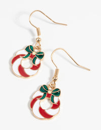 Festive Wreath Drop Earrings - link has visual effect only