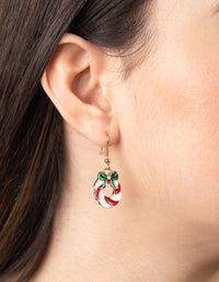 Festive Wreath Drop Earrings - link has visual effect only