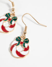 Festive Wreath Drop Earrings - link has visual effect only