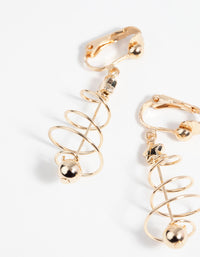 Festive Spiral Tree Clip-On Earrings - link has visual effect only