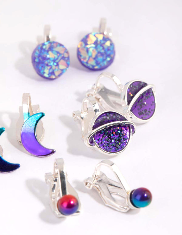 Kids Sky Clip On Earring 5-Pack