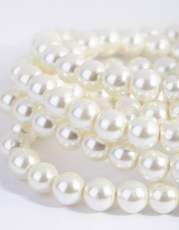 Silver Layered Statement Pearl Bracelet