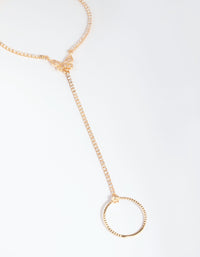 Gold Cubic Zirconia Butterfly Hand Chain - link has visual effect only
