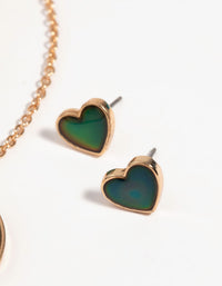 Kids Mood Heart Necklace & Earrings Set - link has visual effect only