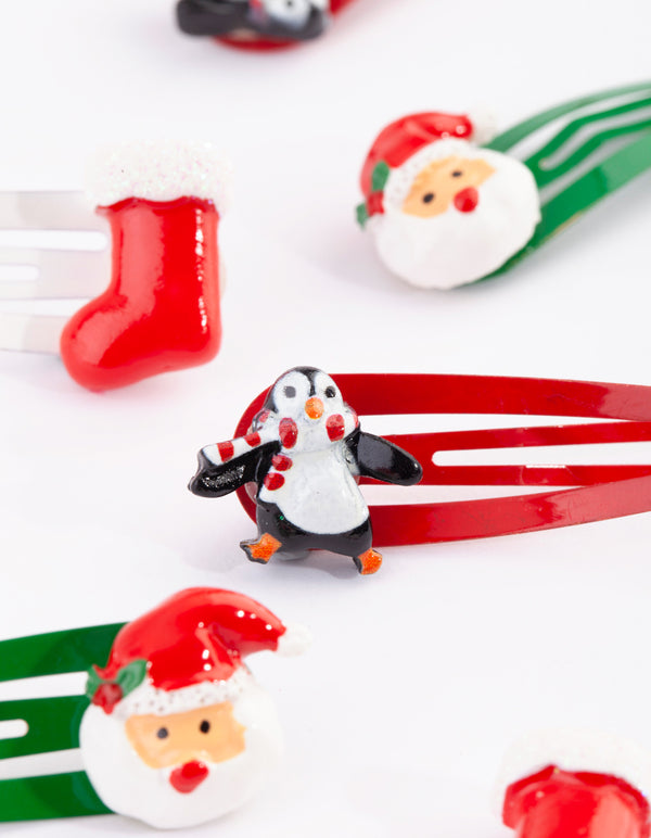 Kids Festive Santa Snap Clip 6-Pack