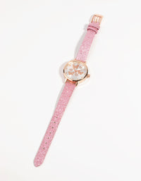 Kids Rose Gold Butterfly Glitter Watch - link has visual effect only