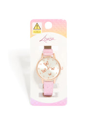Kids Rose Gold Butterfly Glitter Watch - link has visual effect only