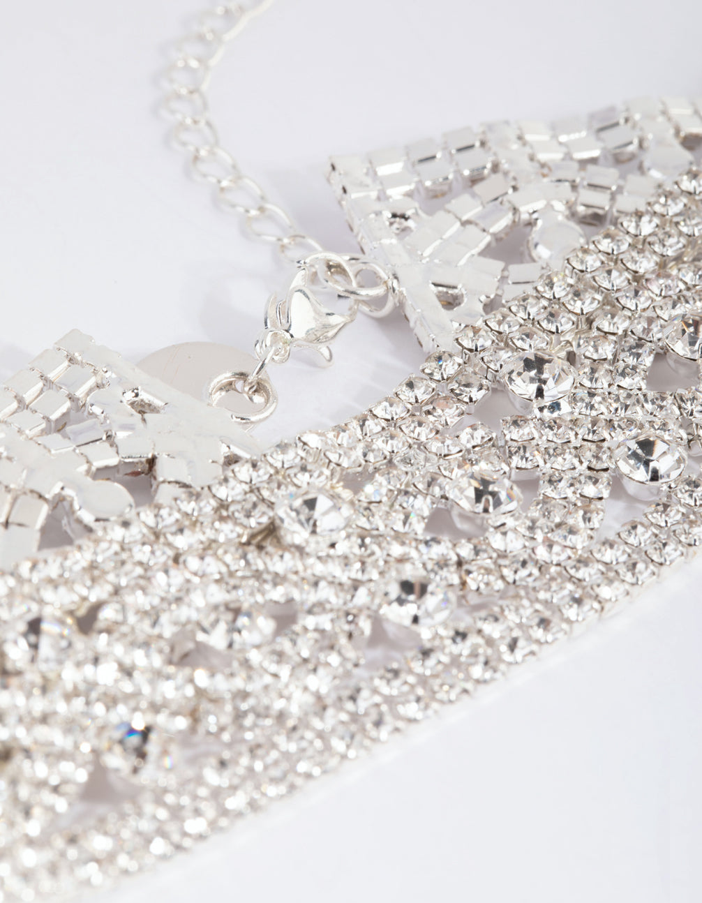 Silver Diamante Statement Choker