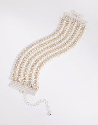 Silver Cup Chain Pearl Bracelet - link has visual effect only