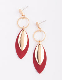 Gold Layered Leaf Drop Earrings - link has visual effect only