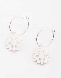 Festive Snowflake Hoop Earrings - link has visual effect only