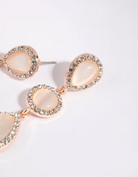 Rose Gold Teardrop Diamante Earrings - link has visual effect only