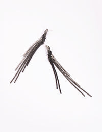 Gunmetal Diamante Drop Earrings - link has visual effect only