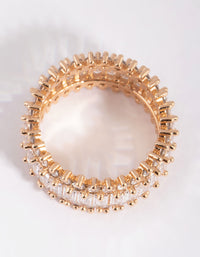 Gold Cubic Zirconia Baguette Ring - link has visual effect only