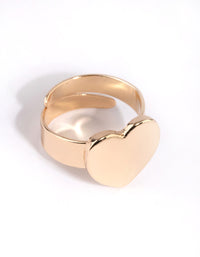 Gold Heart Signet Ring - link has visual effect only
