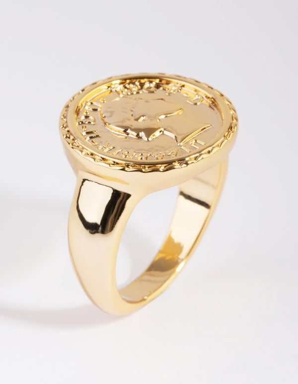 Gold Plated Coin Ring