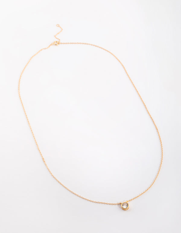Gold Plated Bezel Pendant Necklace