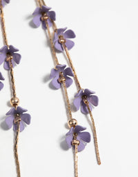 Gold & Lilac Flower Earrings - link has visual effect only