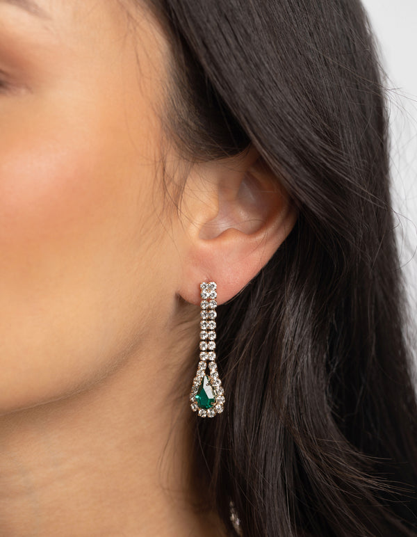 Gold Teardrop Necklace & Earrings Set