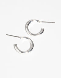 Silver Simple Huggie Earrings - link has visual effect only