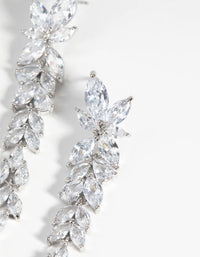 Silver Diamond Simulant Drop Earrings - link has visual effect only