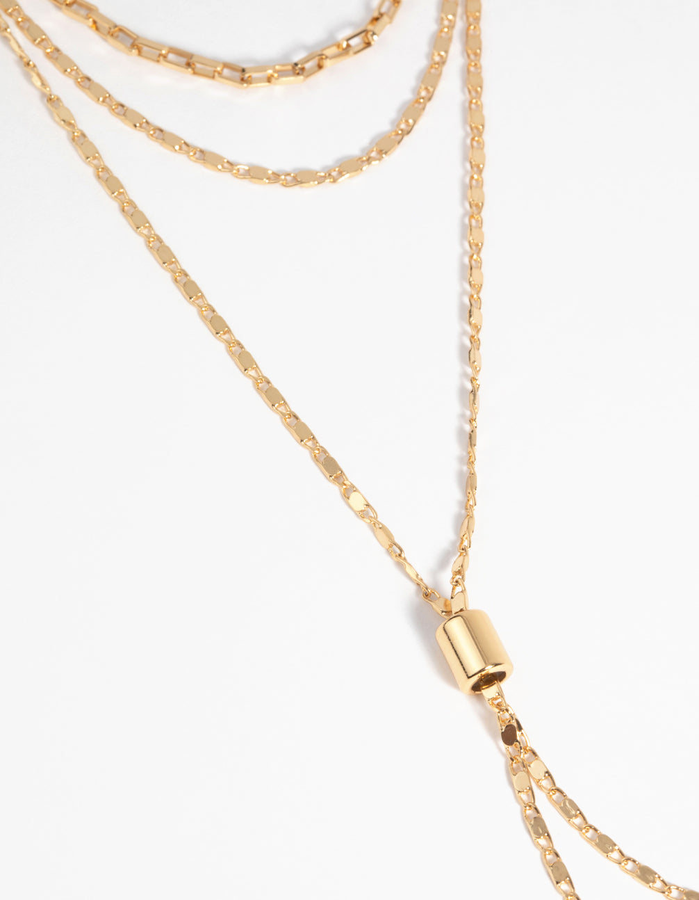 Gold Plated Layered Lariat Necklace