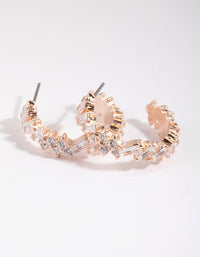 Rose Gold Stone Hoop Earrings - link has visual effect only
