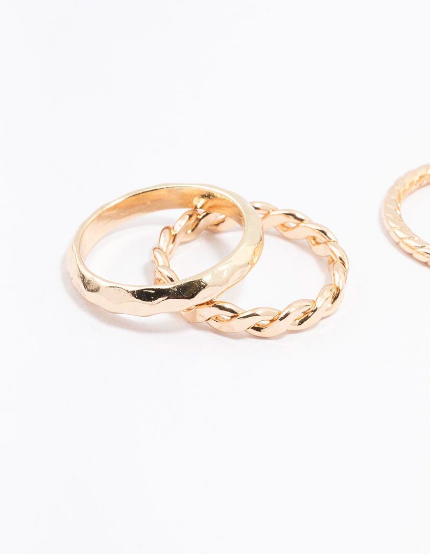 Gold Croissant Ring 4-Pack