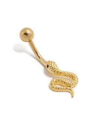 Gold Plated Titanium Snake Belly Bar - link has visual effect only