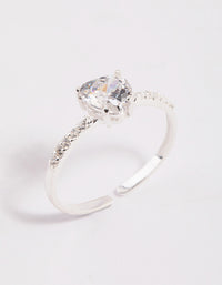 Sterling Silver Cubic Zirconia Heart Ring - link has visual effect only