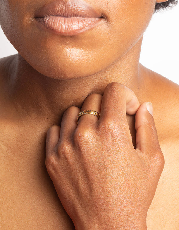 Gold Diamante Ring Stack Pack