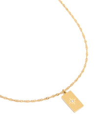 Waterproof Gold Plated Stainless Steel Diamante Star Necklace - link has visual effect only