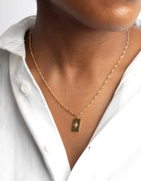 Waterproof Gold Plated Stainless Steel Diamante Star Necklace - link has visual effect only