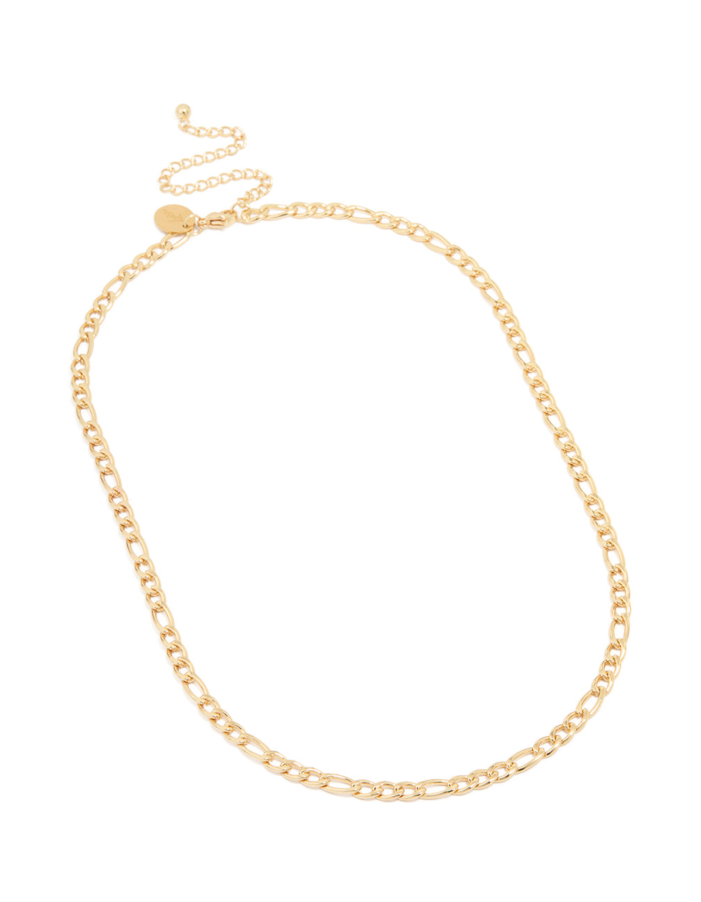 Waterproof Gold Plated Stainless Steel Figaro Necklace