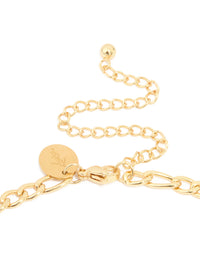 Waterproof Gold Plated Stainless Steel Figaro Necklace - link has visual effect only