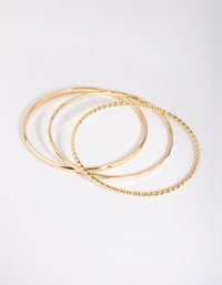 Gold Plated Mixed Bangle Pack - link has visual effect only
