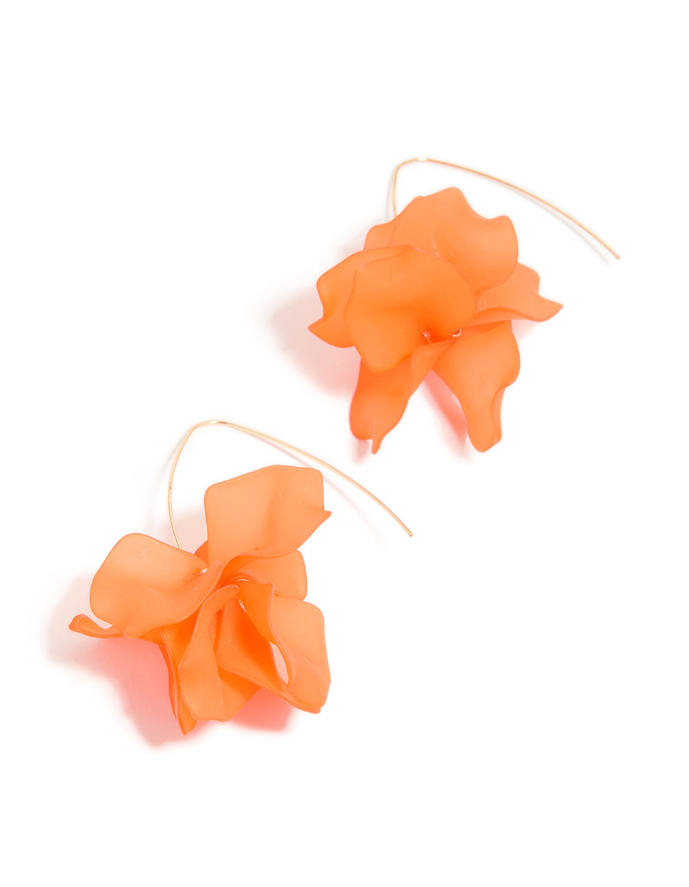 Orange Frosted Flower Drop Earrings