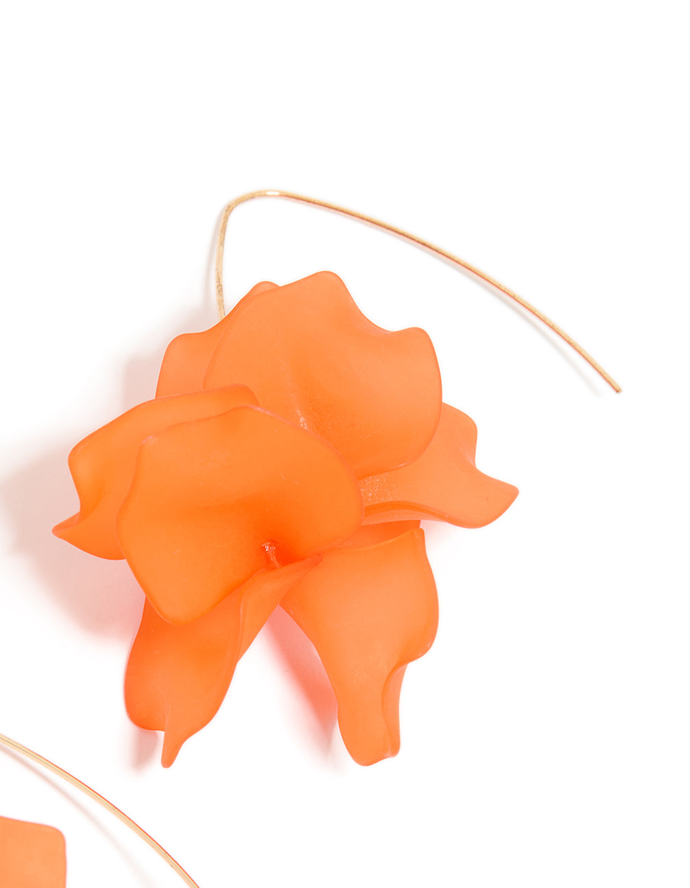 Orange Frosted Flower Drop Earrings