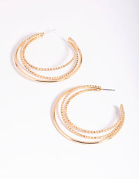 Gold Diamond Cut Hoop Earrings - link has visual effect only