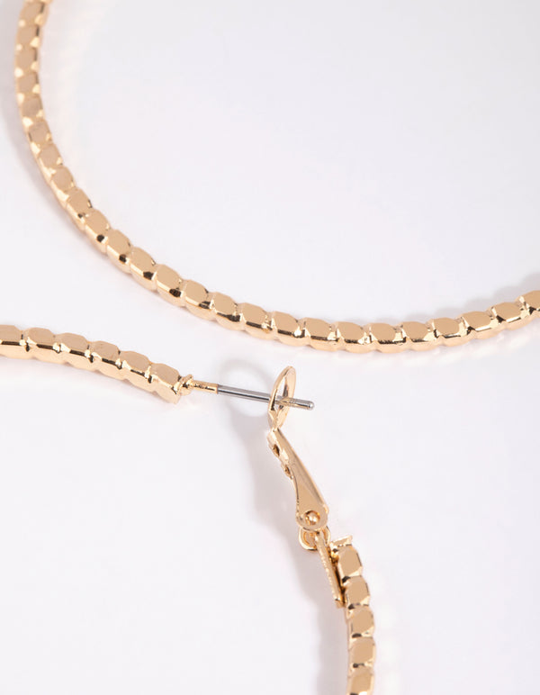 Gold Textured Hoop Earrings