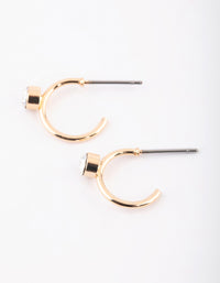 Gold Diamante Huggie Hoop Earrings - link has visual effect only