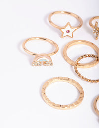 Gold Rainbow Star Ring Pack - link has visual effect only