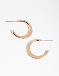 Gold Flat Huggie Hoop Earrings - link has visual effect only
