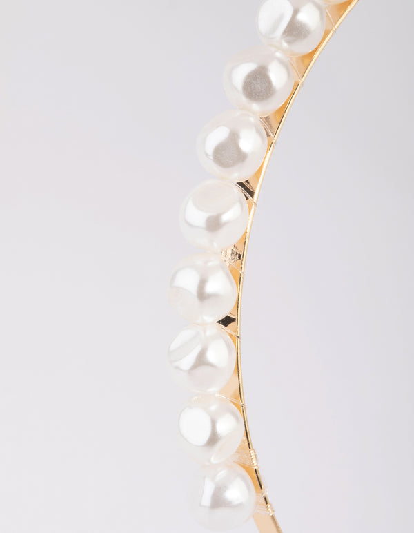 Gold Irregular Pearl Headband