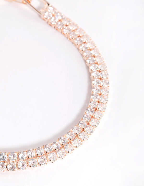 Rose Gold Cubic Zirconia Tennis Bracelet