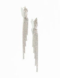 Silver Cubic Zirconia Twisted Drop Earrings - link has visual effect only