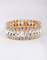 Gold Diamante Marquise Bracelet - link has visual effect only
